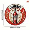 Vintage Round Wall Sign Capri 8 Inch Retro Metal Aluminum Plaque Classic Home Bar Pub Decor