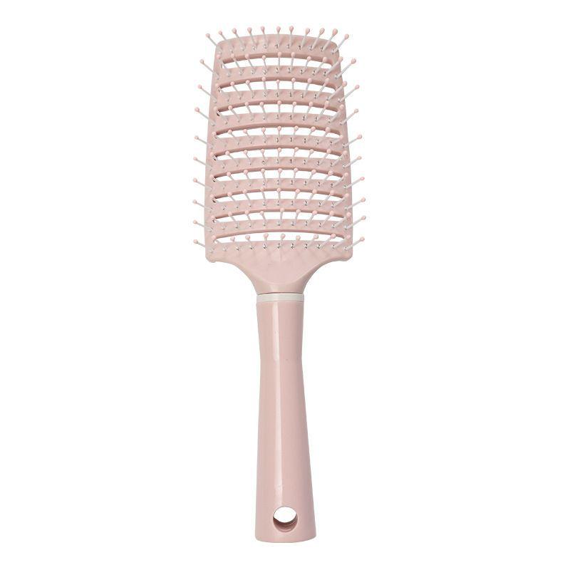Cherry Blossom Pink Fluffy Curved Skull Rib Comb Brush for Home & Travel