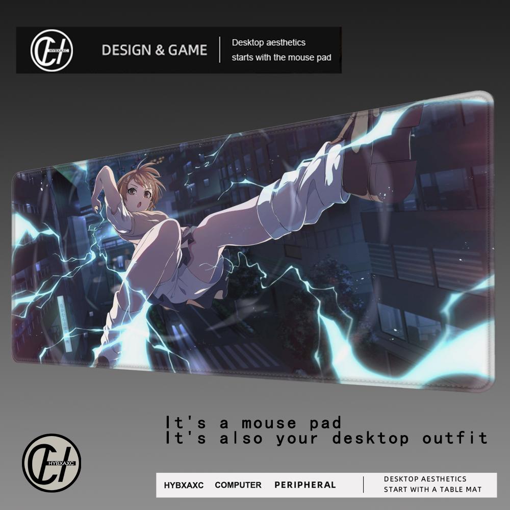 HYBXAXC Large Anime Girl Mouse Pad Vibrant Starry Non-Slip Rubber Washable Anime Mouse Pads mat gadgets office Carpet 900x400