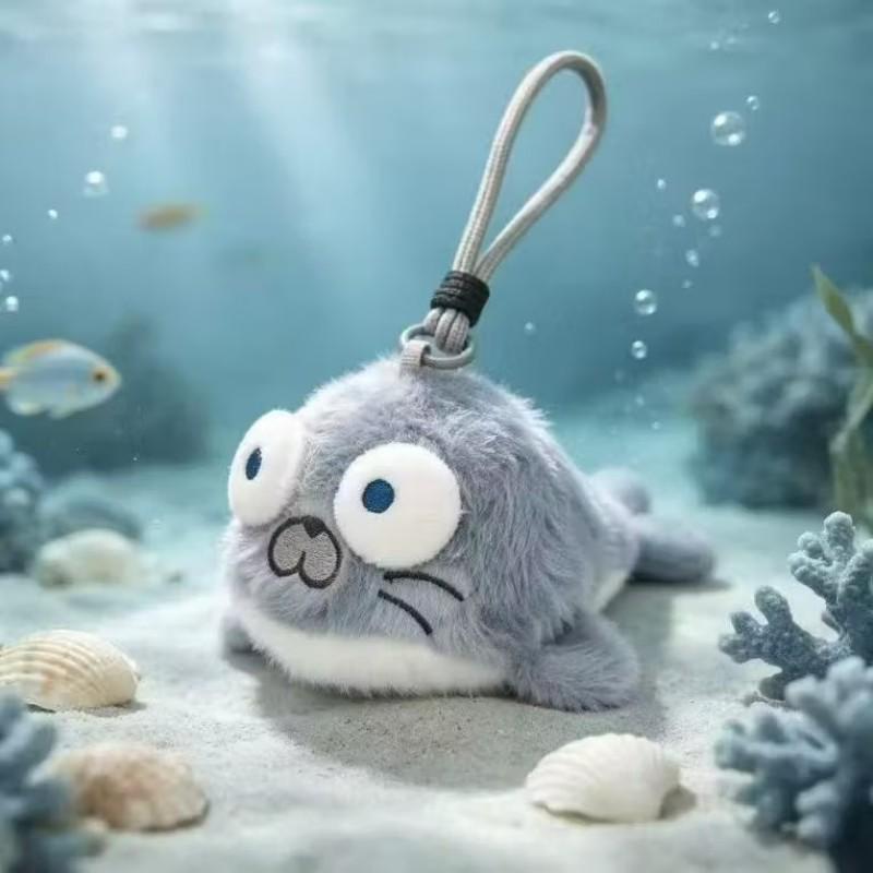 Adorable Marine Animal Plush Keychain: Crab, Lobster, Jellyfish, Shark Bag Charm Souvenir
