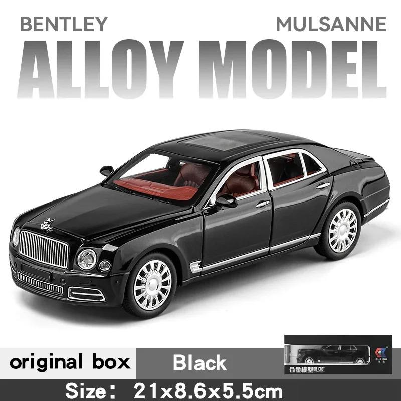 1:24 Bentley Mulsanne Modellauto aus Metallguss, Sammlerstück, Fahrzeugsimulation mit Sound und Licht, Spielzeugauto aus Metall, Geschenk für Kinder, A586