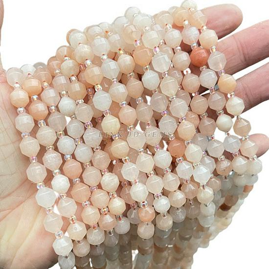 Jinde Jewelry Ice-Transparent Pink Aventurine Faceted Olive Jade Beads for DIY Jewelry Accessories