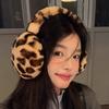 2026 New American Leopard Print Soft Plush Ear Warmers Winter Warm Earmuffs Fashion Y2k Earmuff Outdoor Cold Folding Ear-muffs