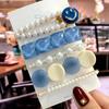 5Pcs/Set Fashion Smiley Pearl Hair Clip For Women Girl Geometric Acetate Barrettes Hairpin Headwear Hair Accessories  Trendy
