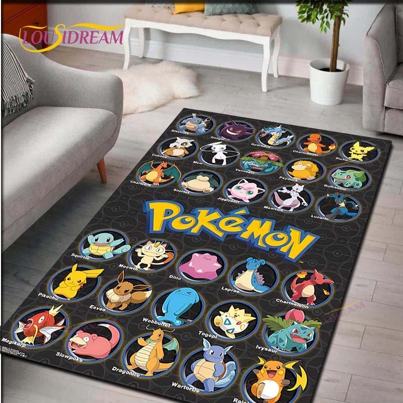Pokemon Rug Cartoon Carpets Anime Carpet Living Room Tea Table Mats Bedroom Rug Washable Floor Mats Household Area Mat Gift