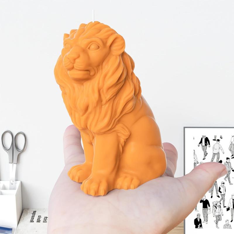 3D Lion Silicone Candle Mold DIY Animal Plaster Ornaments Crafts Mold Aromatherapy Candle Handmade Soap Resin Mould Home Decor