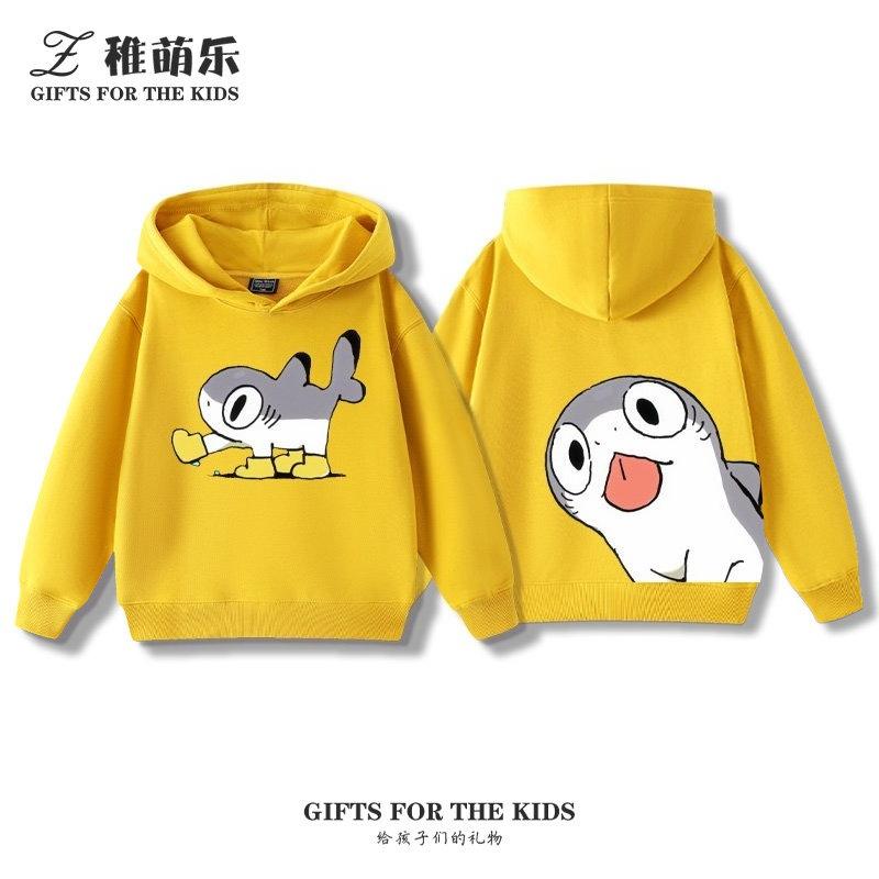 Sudadera con capucha infantil con estampado de dibujos animados para otoño e invierno: ropa deportiva versátil para niños y niñas.