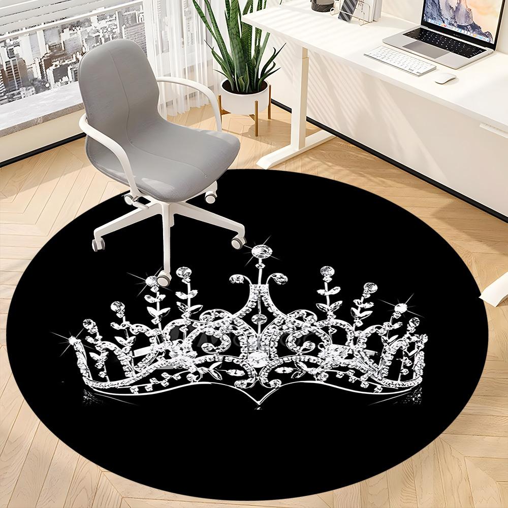 1pc Crown Chair Carpet for Office, Non-slip, Soft and Durable Office Rug for Decoration, Perfect for Office yy260325083