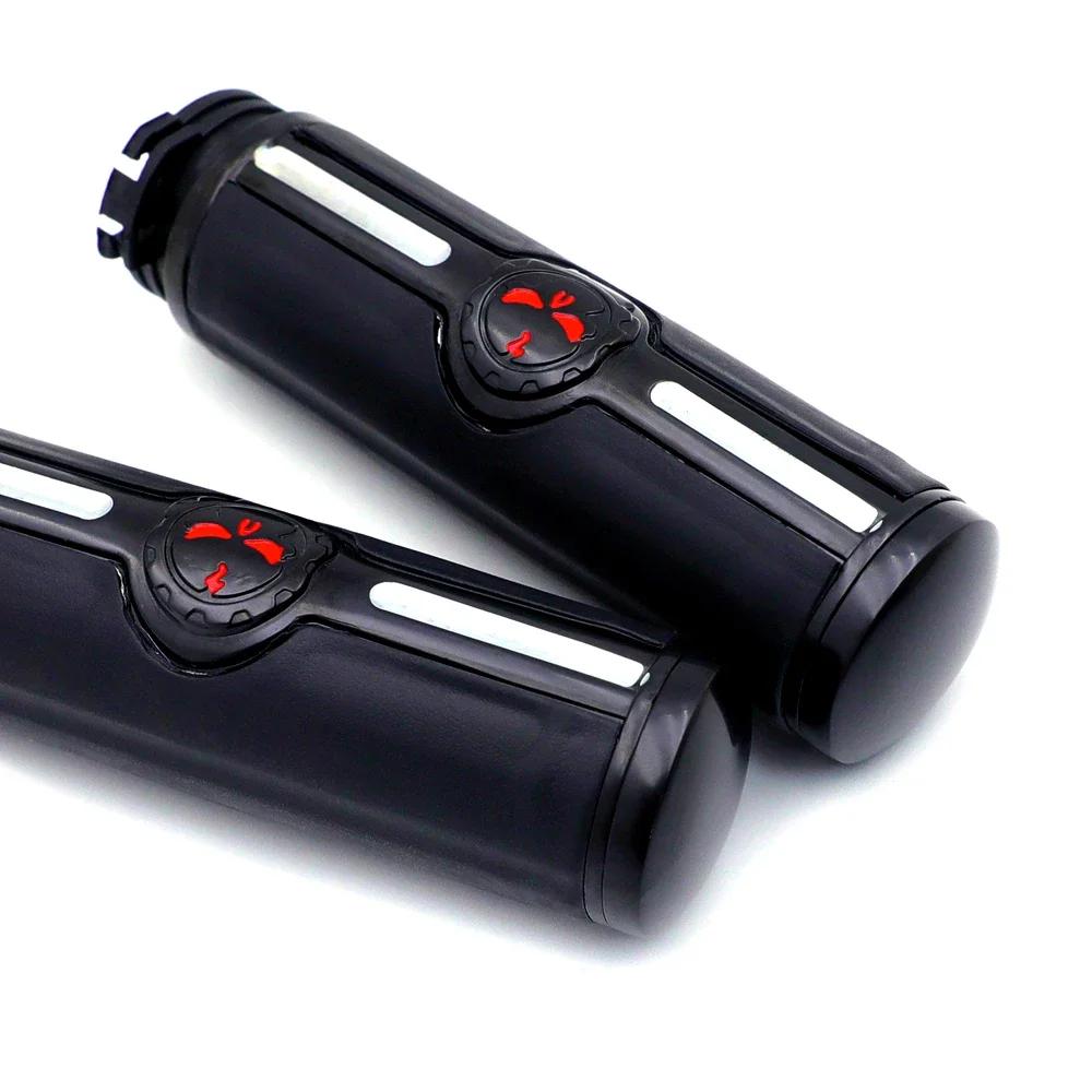 Motorcycle Parts Skull 1" Mechanical Hand Grips for Harley Davidson 1996-Later VRSC XL XR Dyna Softail YAMAHA Chrome/Black
