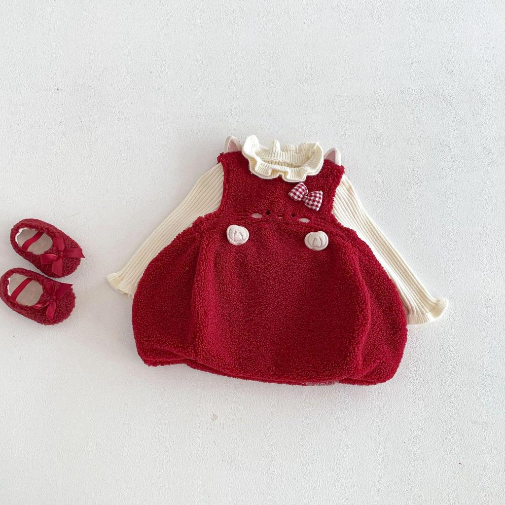 2025 Kids' Quilted Winter Dress - Trendy Girls' New Year Outfit