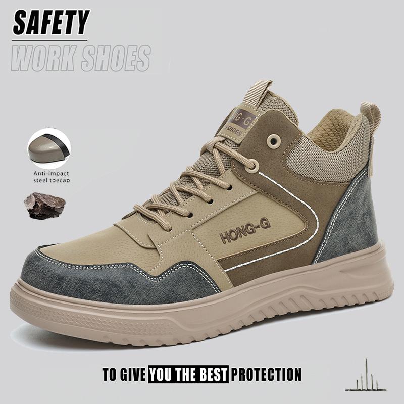 Indestructible Work Boots Men Safety Shoes Steel Toe Breathable Lightweight Men Construction Work Shoes Security Sneakers