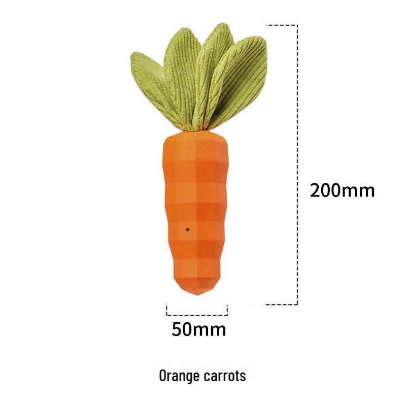 

Durable Rubber Carrot Dog Toy - Sounding, Teething & Decompression Pet Toy помаранчевий