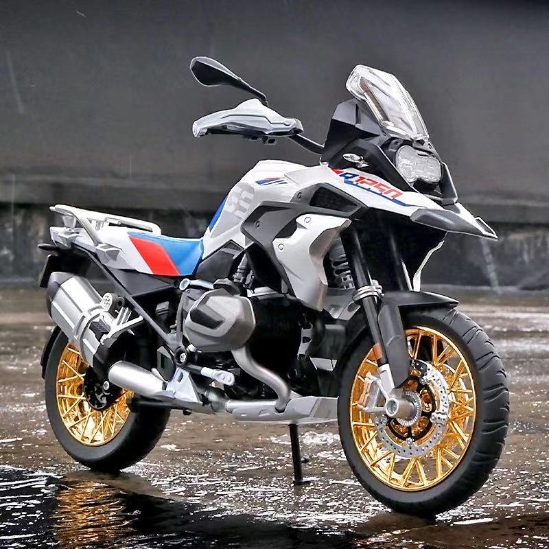 1/9 BMW R1250GS Alloy Diecast Scale Motorcycles Model Off Road Autocycle with Lighting Collection  Decoration Children Toy Gift