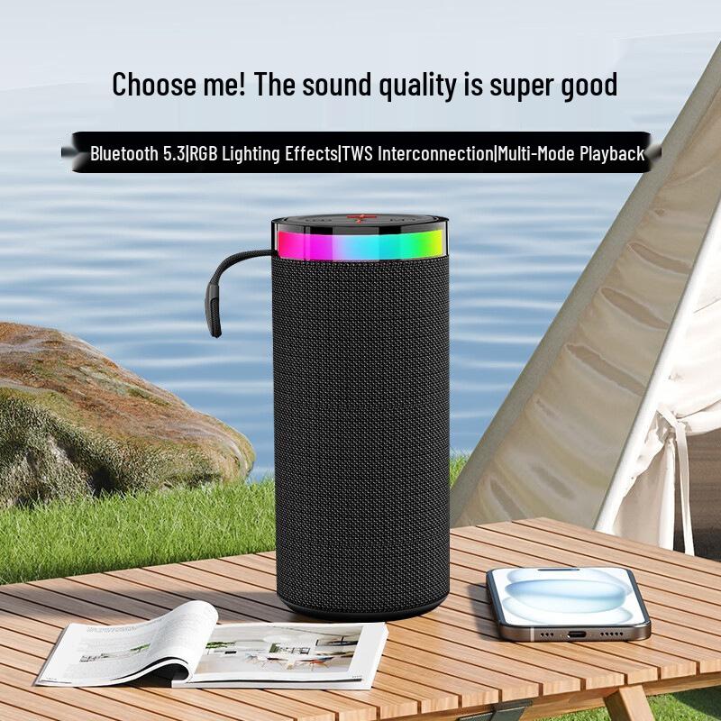 

W17 Outdoor Bluetooth Speaker: Ultra-Long Battery, High-Fidelity, Portable with Card Slot and Heavy Bass Subwoofer.