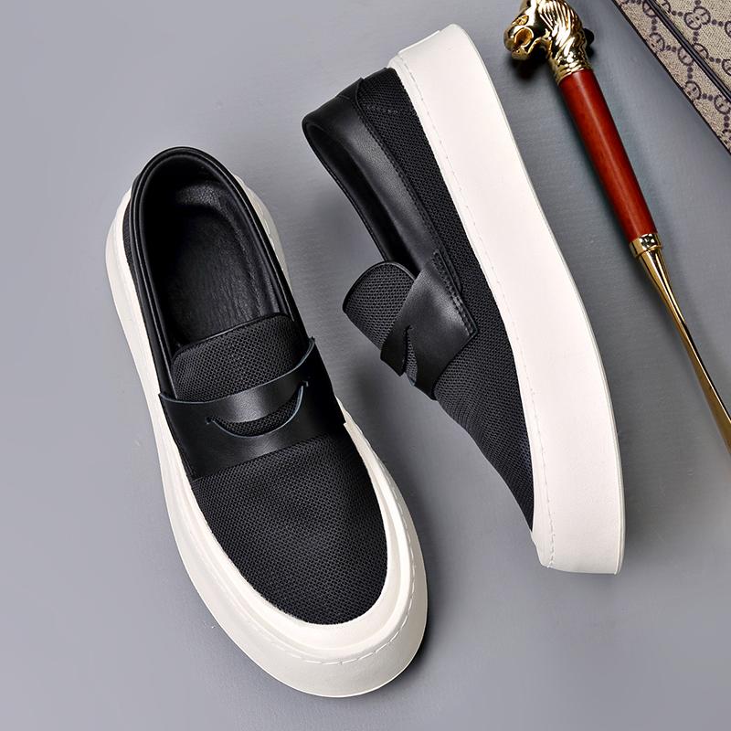 Handmade Men's Loafers Breathable Casual Leather Shoes Classic Comfortable Outdoor Shoes Leisure Male Slip on Footwear Moccasins