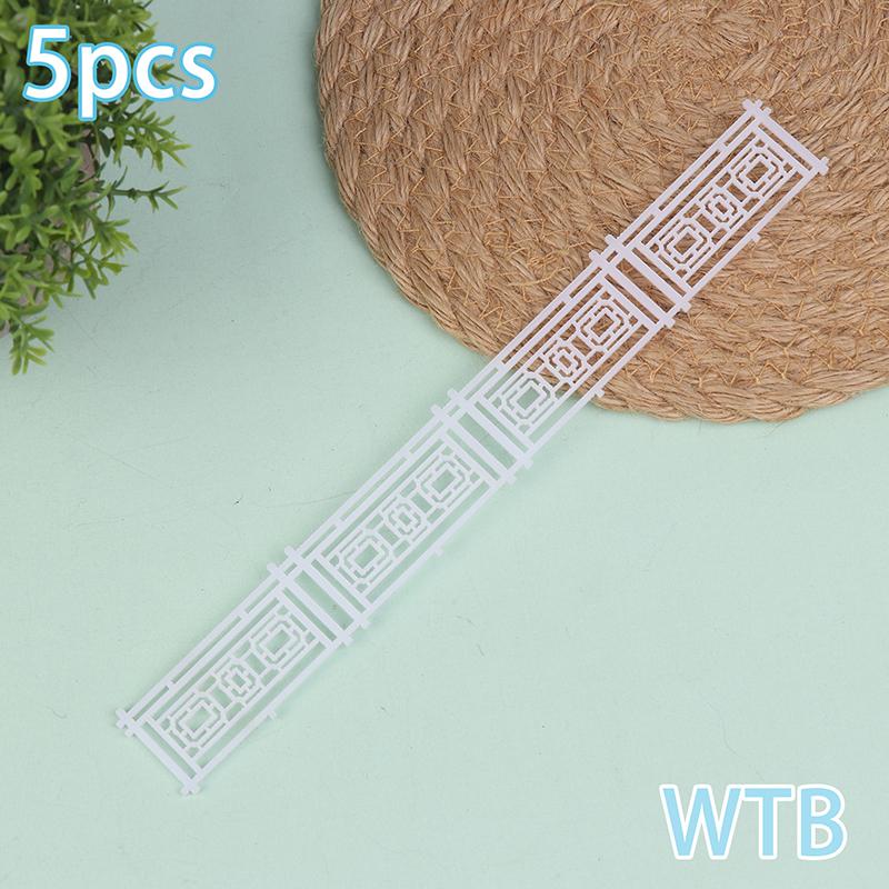 5Pcs Plastic Fences Black/White Guardrail Architectural Model Sand Table Landscape Railing Diy Handmade Wall Model Fence