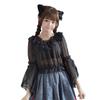 Chiffon Lace Top Short Long-sleeved Lolita Shirt Lolita Daily Dress with Soft Girl Bottom Tube Top