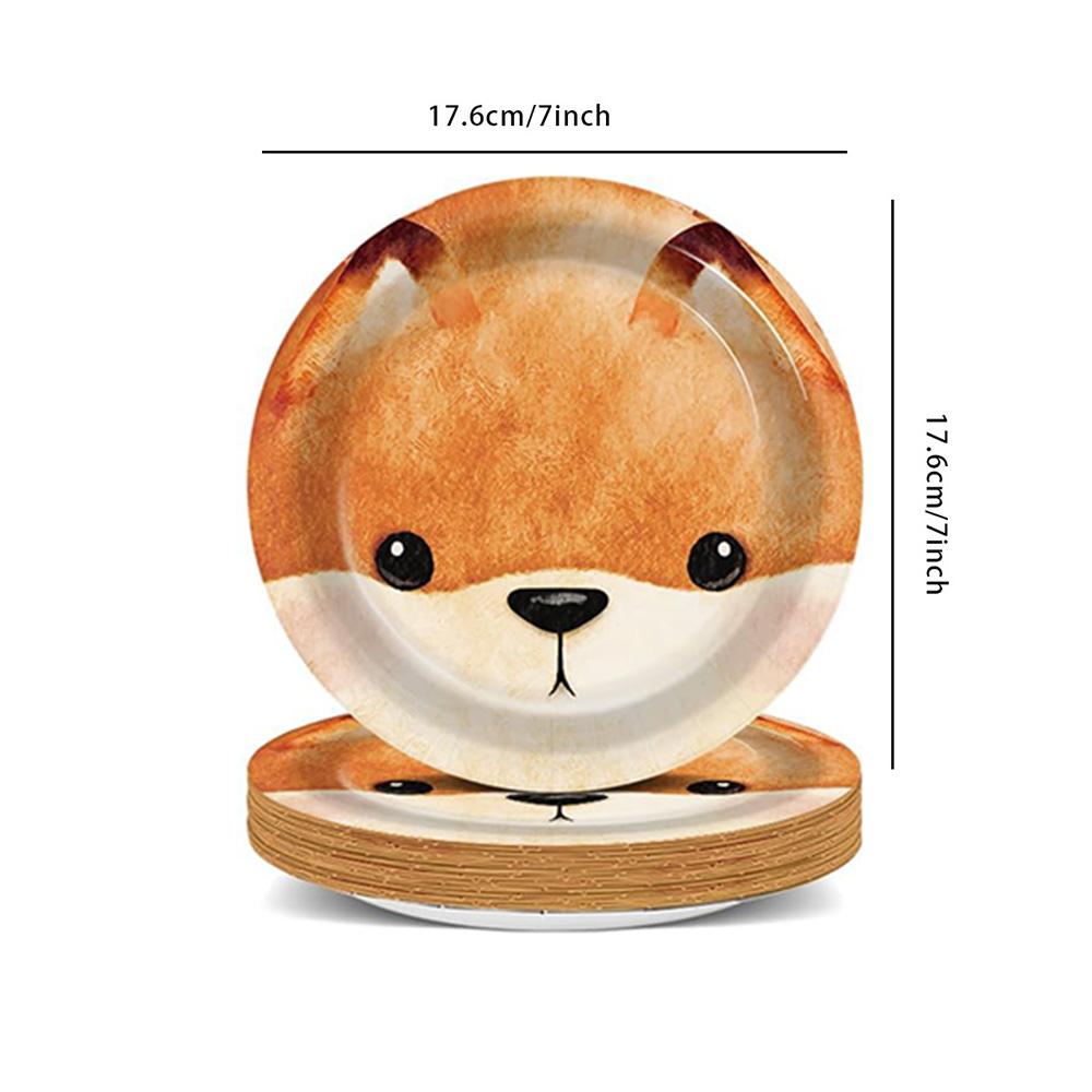 

Мультяшная лесная вечеринка Обеденная тарелка Лисенок Енот Ежик Сова Пятнистый олень Лесные животные Тема для вечеринки Принадлежности для детского праздника