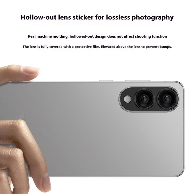 Aluminum Alloy Smartphone Camera Protector Guard Hollowed Out Shield Dustproof Waterproof Design Clear Transparent Film