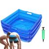 Portable CollapsibleSwimming Pool Footbath Bath Inflatable Multifunctional Foot Wash Basin For Beach Camping Home Blue