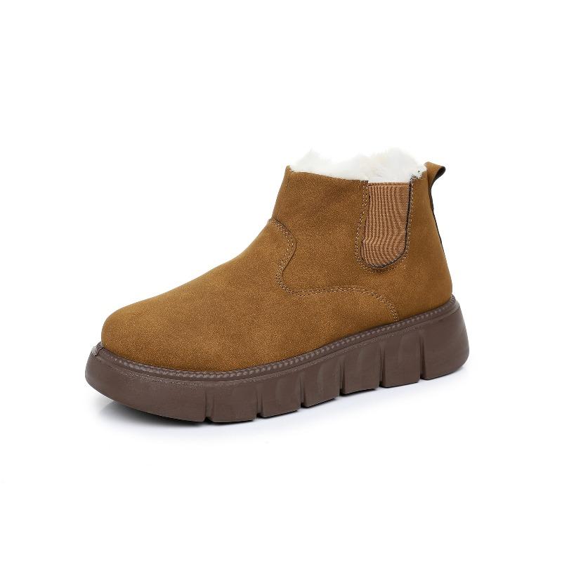 

Women s Knit Lightweight Comfortable Thick-Sole Insulated Fleece-Lined Snow Boots Slip-Resistant Durable Casual Outdoor Cotton Boots 42