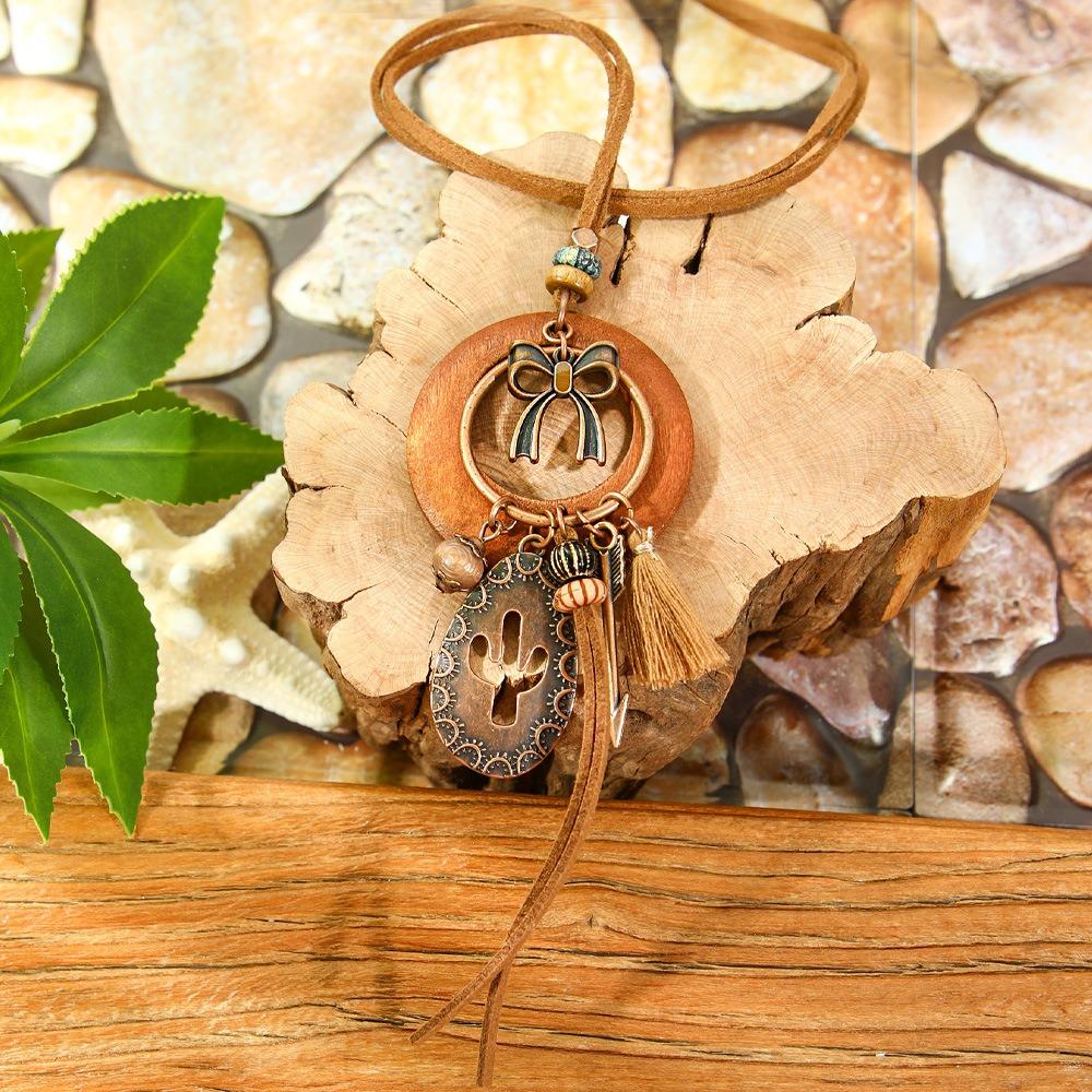 Damen Mode Türkis Muschel Anhänger Elegantes Stammes Halskette Brauner Anhänger Halsketten Schmuck