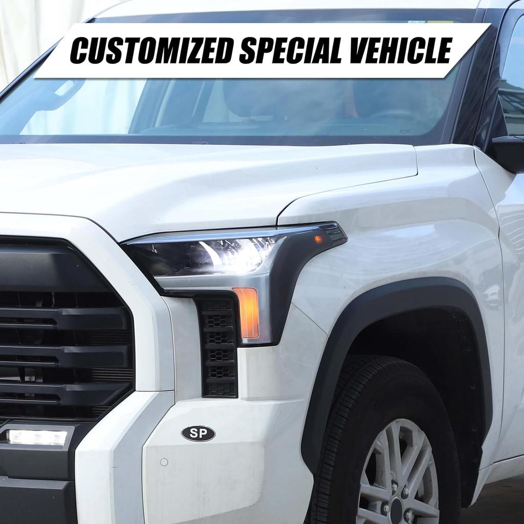 Front Light Vinyl Overlay Tinted Cover Trim Compatible with Toyota Tundra 2022-2025, Car Exterior Decoration Accessories