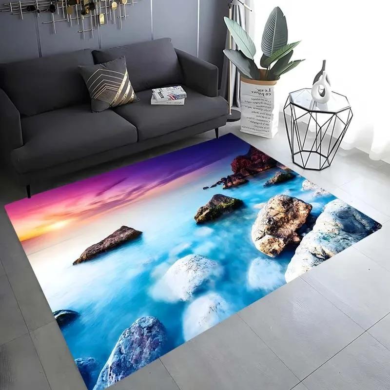 Cherry Blossom Landscape Pattern Floor Mat Door Front Decoration Home Living Room Floor Mat