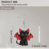 2D Flat Halloween Earrings Black Bat Cat Earrings Women's Cute Cartoon Halloween Acrylic Dangle Earrings Halloween Party Costume Jewelry Set