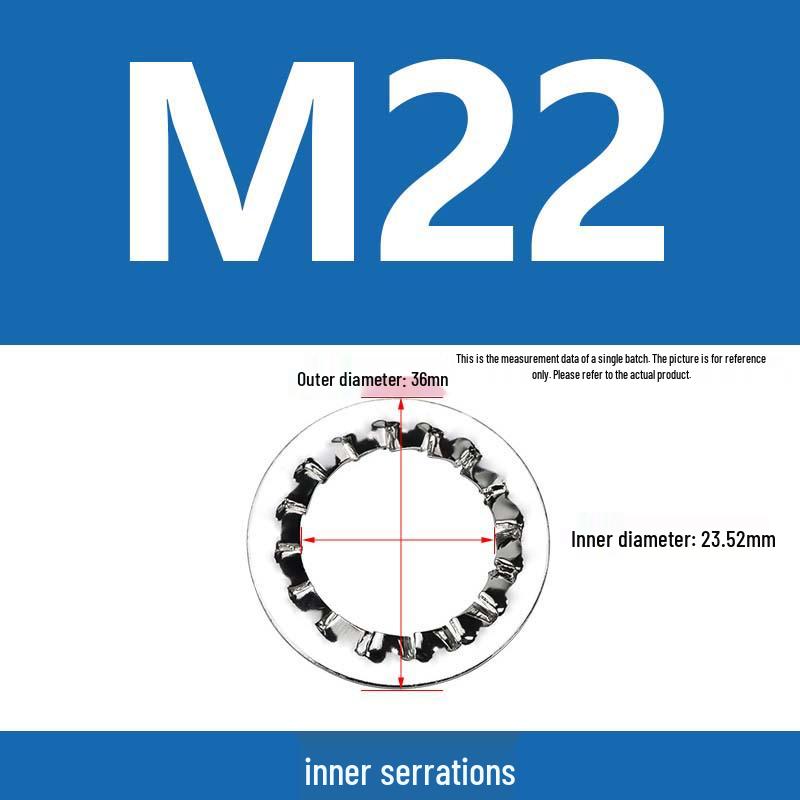 304 Stainless Steel Serrated Lock Washer with Anti-slip Teeth.