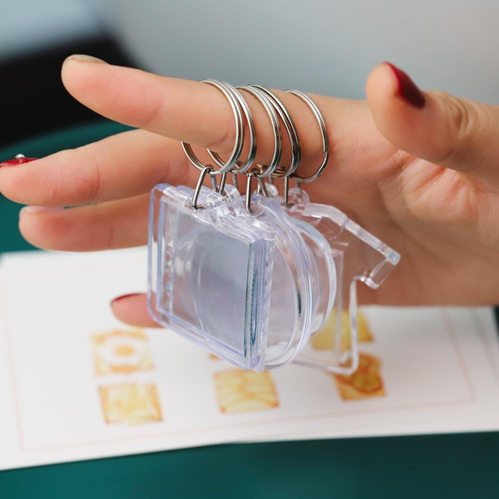 2-5Pcs/Pack Transparent Rectangle Blank Acrylic Insert Keychain Photo Picture Frame Keyring Holder DIY Split Ring KeyChain Gift