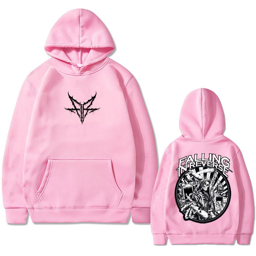 

Худи с графикой скелета Rock Band Falling in Reverse для мужчин и женщин, ретро готический панк свитшот, мужская мода, оверсайз уличная одежда 3XL