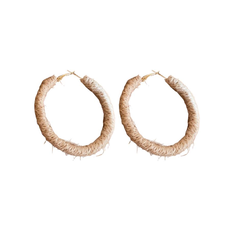 Handmade Knitted Wool Hoop Earrings: Autumn/Winter Fashion, Versatile & High-End Style for Women