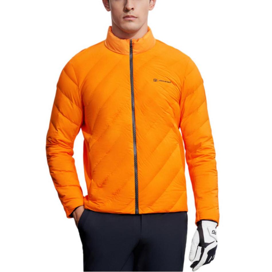 FILA Woven Spliced Golf Sports Stand Collar Warm Down Jacket Men Jacket Bright-Orange A11M345904F-OR