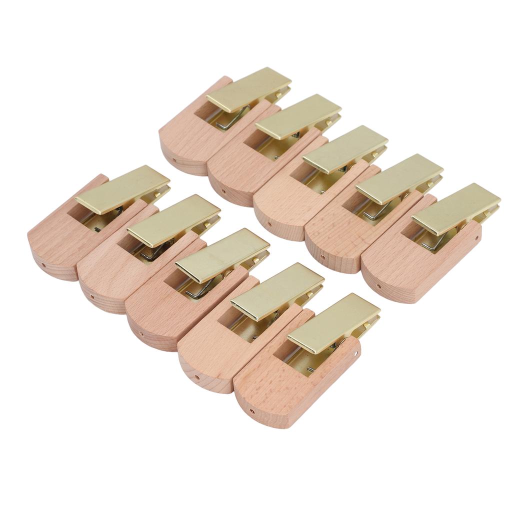 10cm Hanging Clips Metal Hook with Wood Clip 360 Degree Rotating Clothing Hooks for Closet Office