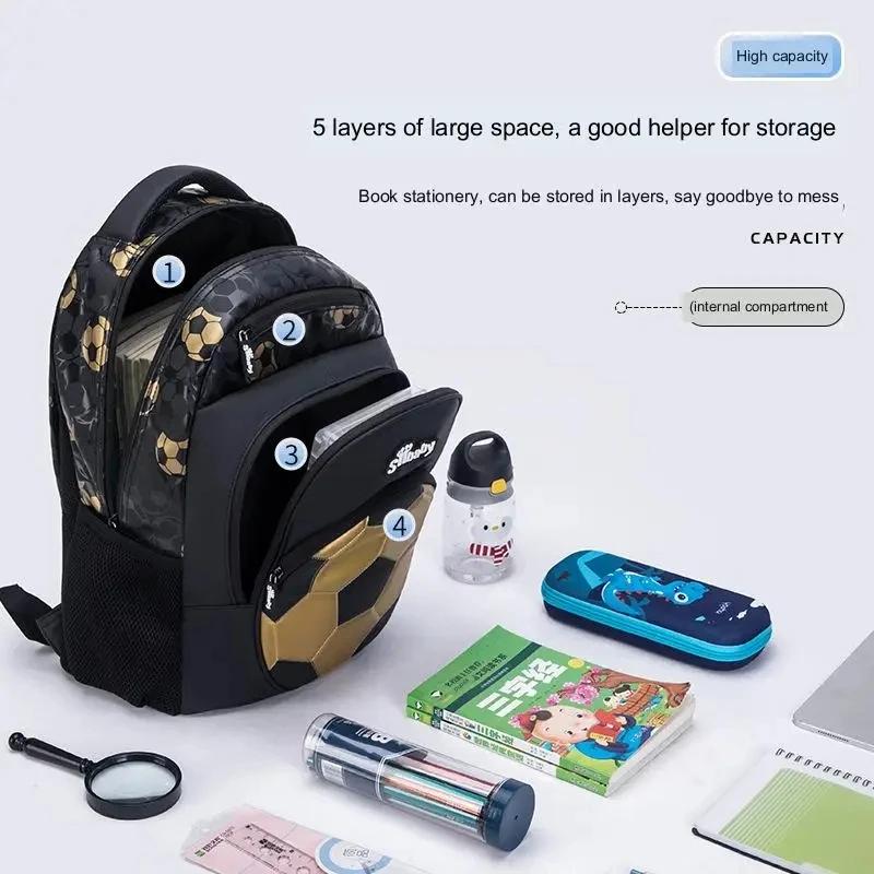 Football Backpack, Large-capacity Sports Football Backpack, Multiple Compartments, 3D Football Pattern