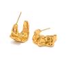 18k Gold-Plated Vintage Lava Earrings: European & American Style Non-Fade Studs