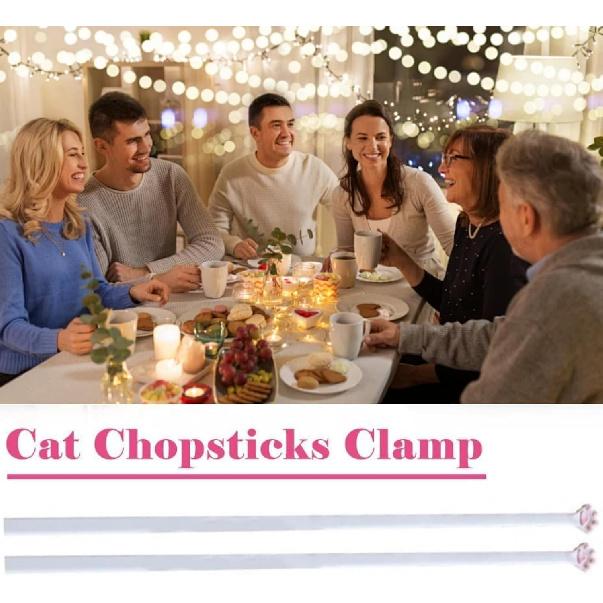 2 Pairs Cat Paw Chopsticks - Adorable Pink Paw Print Design, Lightweight Non-Slip Grip, Reble Eating Utensils - Perfect Gift for Cat Lovers and
