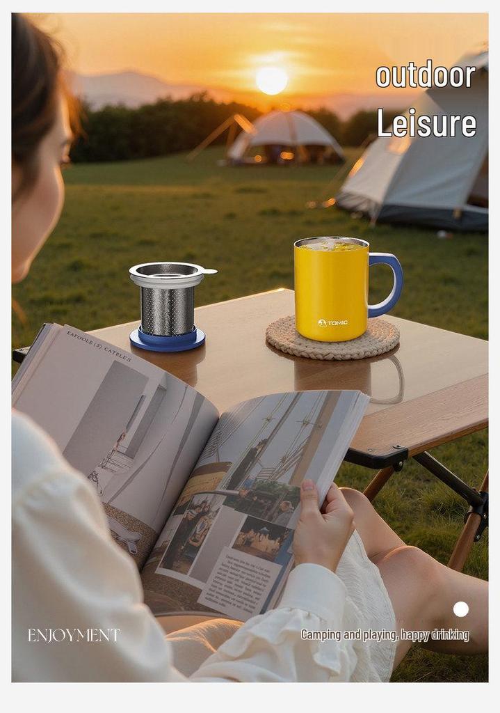 TeMeiKe Pure Titanium Mug with Lid - High-Quality Thermos for Coffee, Beer, or Water