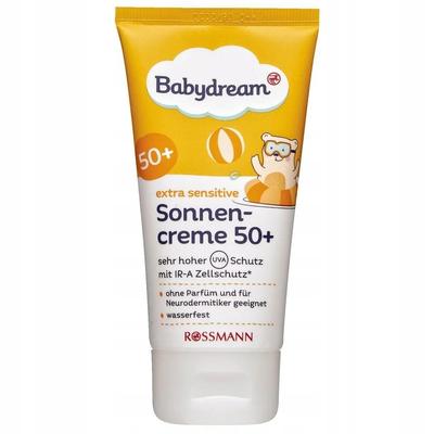 Babydream Krem z filtrem Extra Sensitive, Wodoodporny, SPF 50+ 75