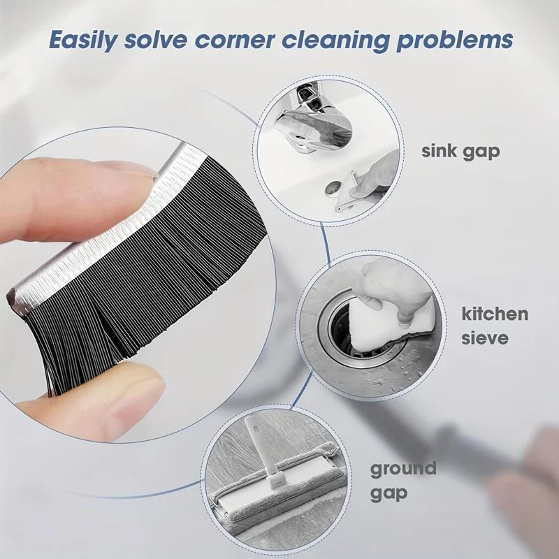 Multi-purpose Slit Cleaning Brush Durable Stiff Bristle Long Handle Brush Tile Seam Dead Corner Shower Floor Line Brush