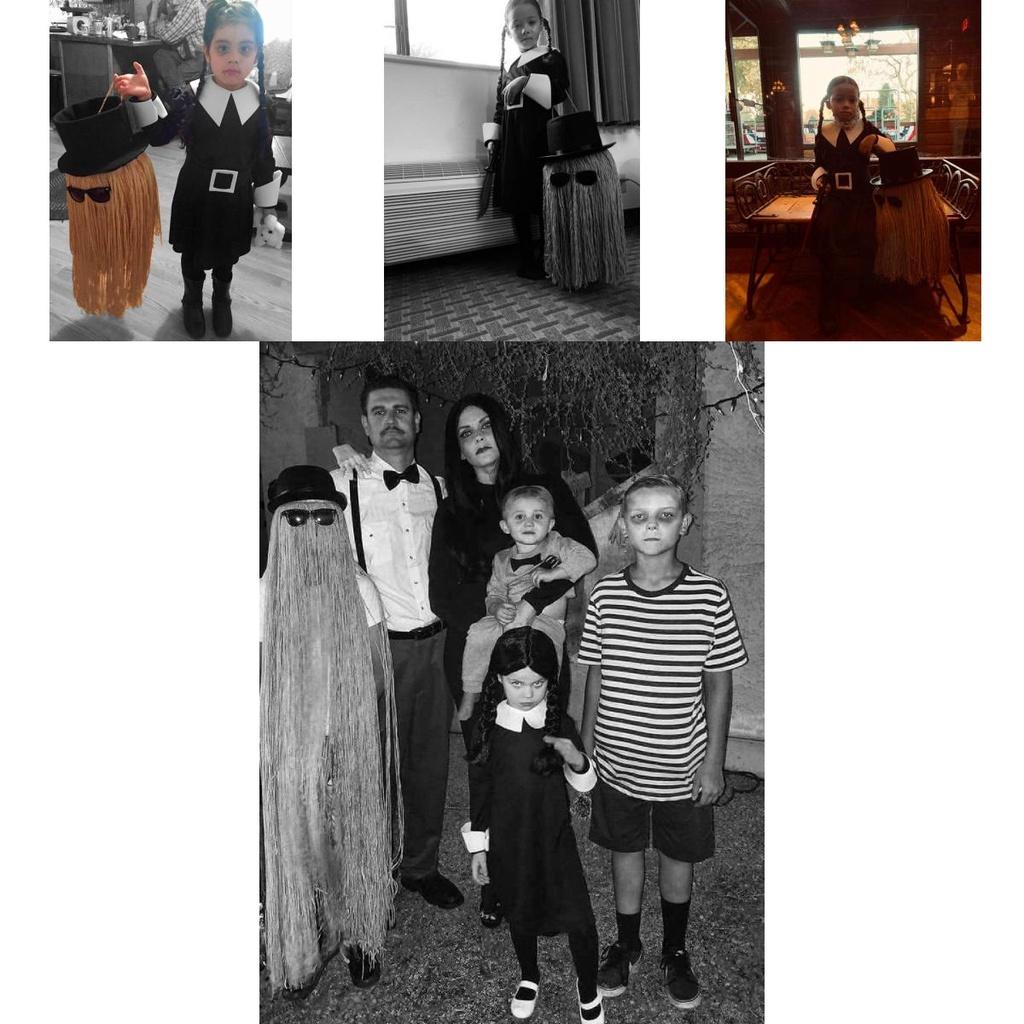 The Addams Family Wednesday Black Dress Goth Costume For Children Ages 3-12