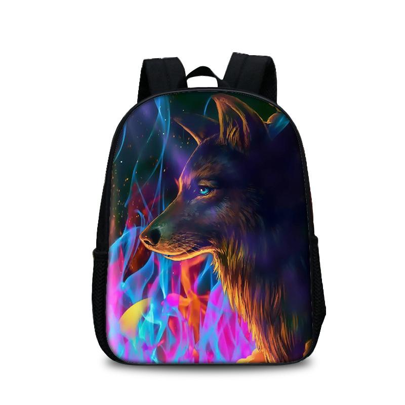 Sac à dos imprimé motif loup animal 2021 pour élèves du primaire et du secondaire, sac à dos de grande capacité