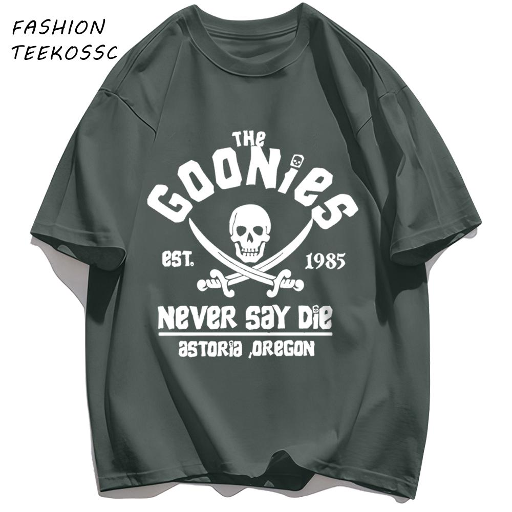 The Goonies Skeleton Printing Mens Basics T Shirts AllMatch Cotton TShirt Colour Summer Clothing Oversize Crewneck Sportswear