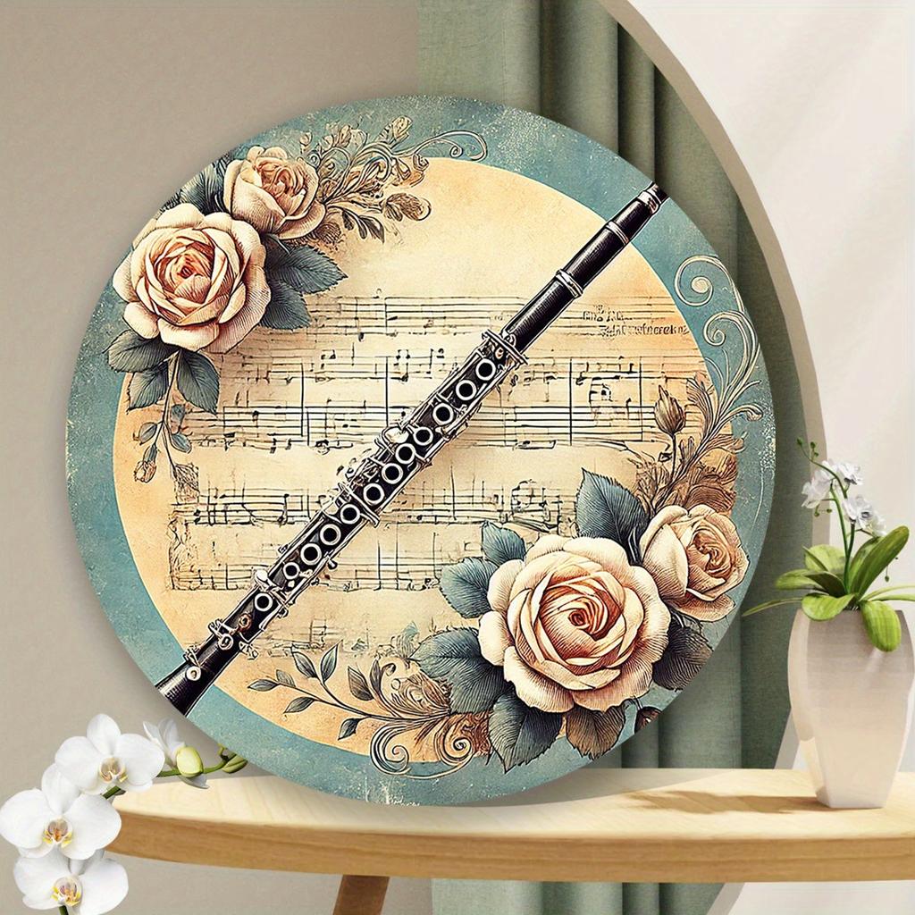 D Flat OnePiece Round Sign Featuring a Strawberry Design with Green Leaves Measuring cm in Diameter This Rustic Me