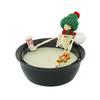 Halloween Skeleton Candle Bath Decor Set - Milk Themed Tabletop Ornament Party Centerpiece