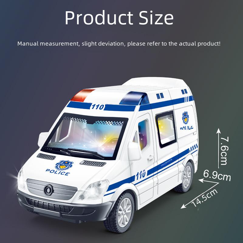 Childrens Rescue Police Car Toy With Inertia Drive And Interactive Sound Light