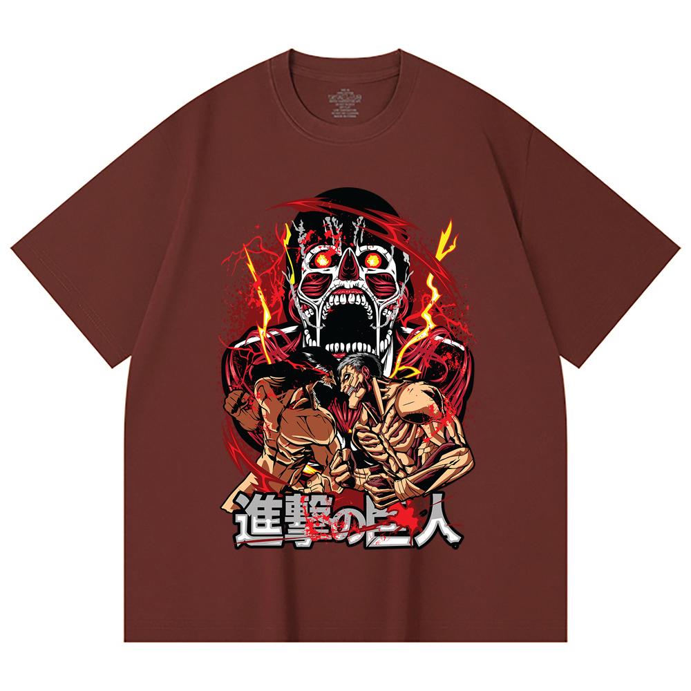 230 Gsm 100% Cotton Attack on Titan V8 Print Unisex Heavy Cotton T Shirt