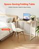 Folding Desk, 80 Cm Small Foldable Table for Compact Spaces, Space Saving Computer Table, Sturdy Particleboard with Storage Hooks, Writing Workstation