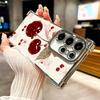 Cherry Bow Sweet Soft Phone Case For Samsung Galaxy S26 Ultra S25 Edge S24 FE S23 Plus S22 S21 + S20 Plating Anti-Fall Fundas